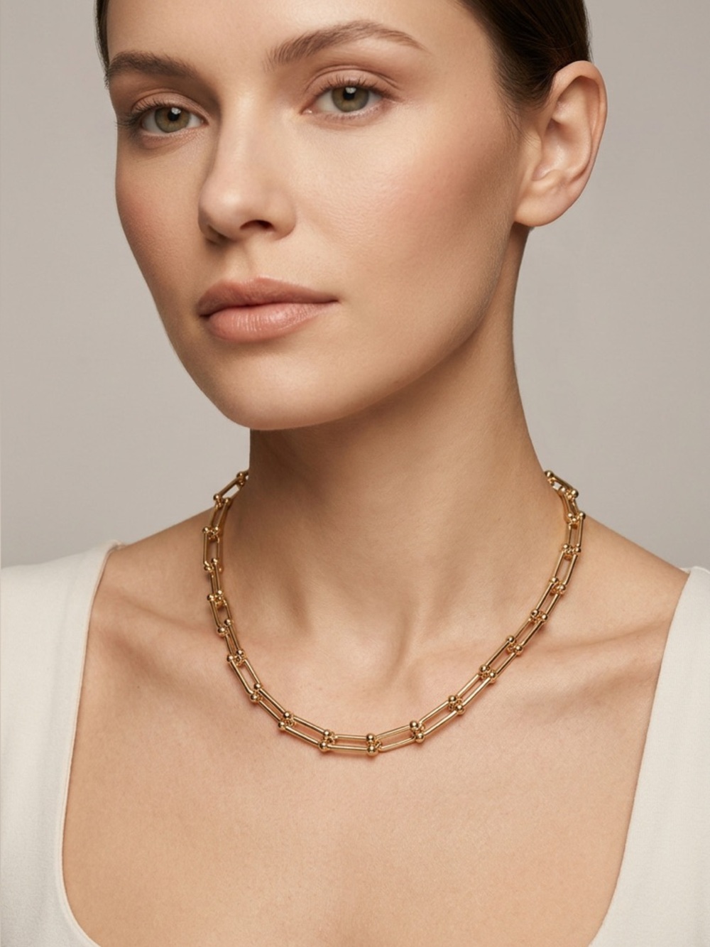 36. House of Harlow Brass horseshoe necklace